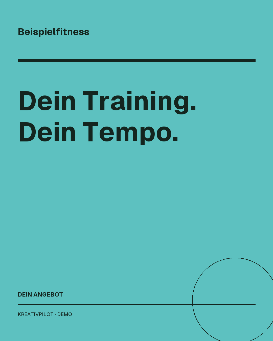 Gestaltungsbeispiel für einen Fitnessbetrieb