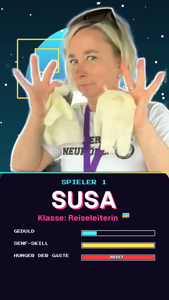 Susa in der Busküche im gestalteten Reel